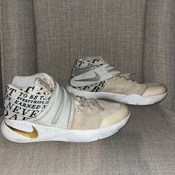 Nike Kyrie Irving Gold and White High-Top Sneakers main image 10